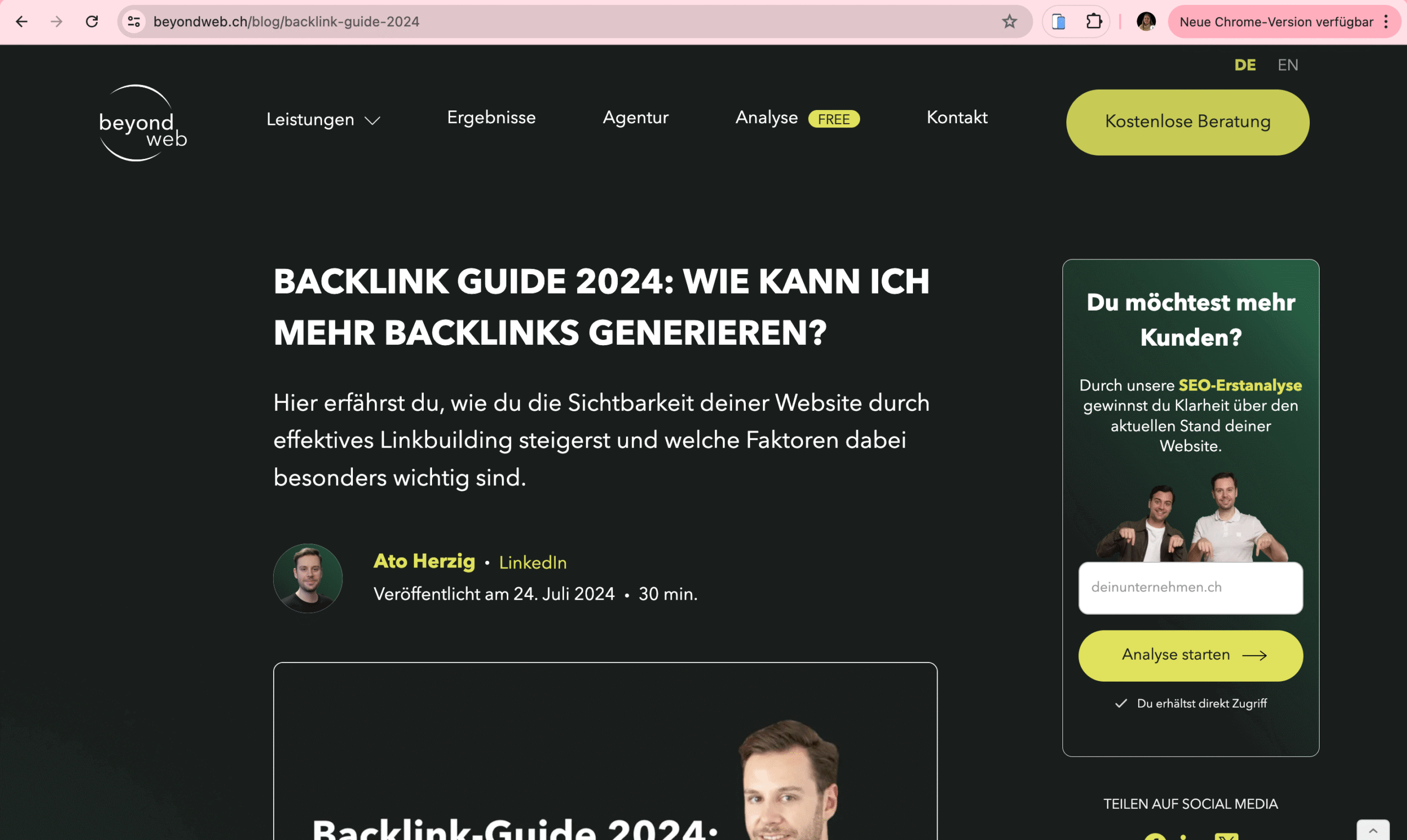 Beispiel URL an Blog “Backlink-Guide-2024“