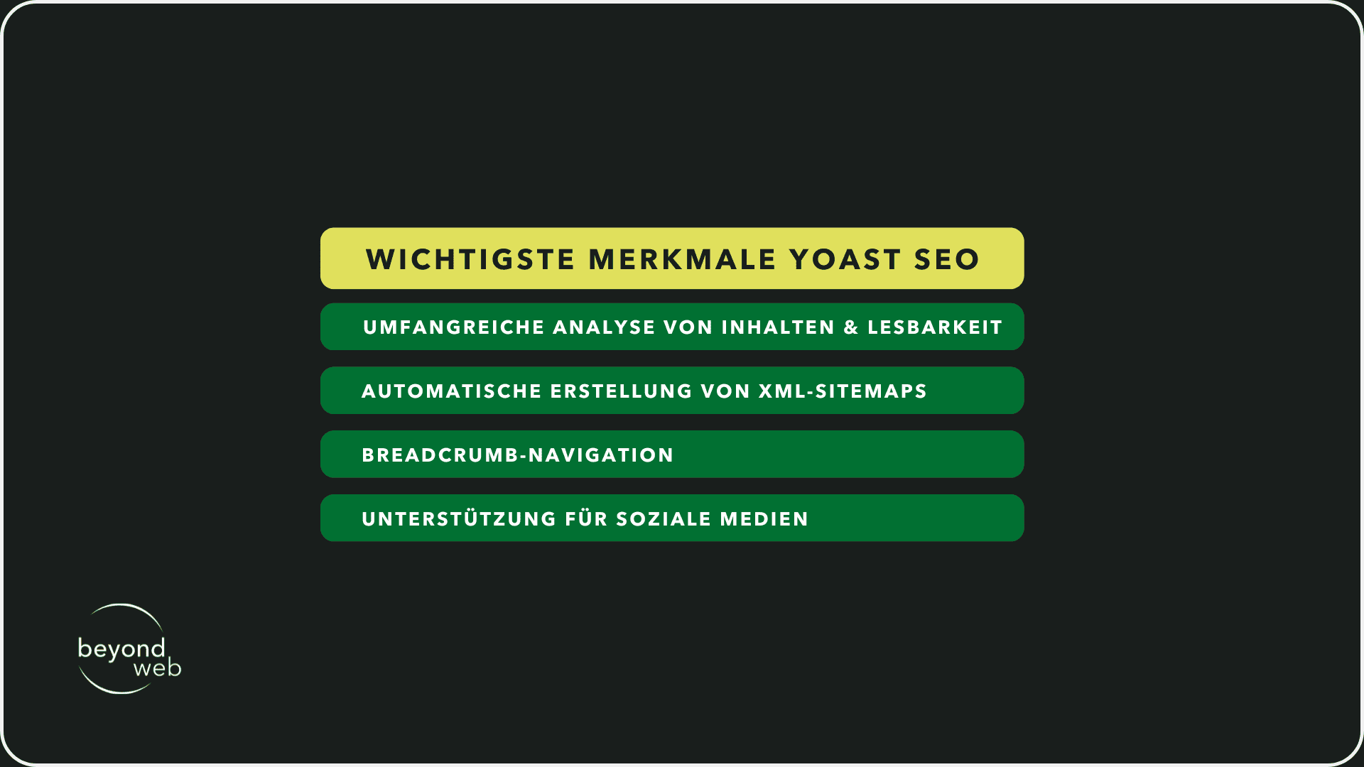 Wichtigste Merkmale Yoast SEO