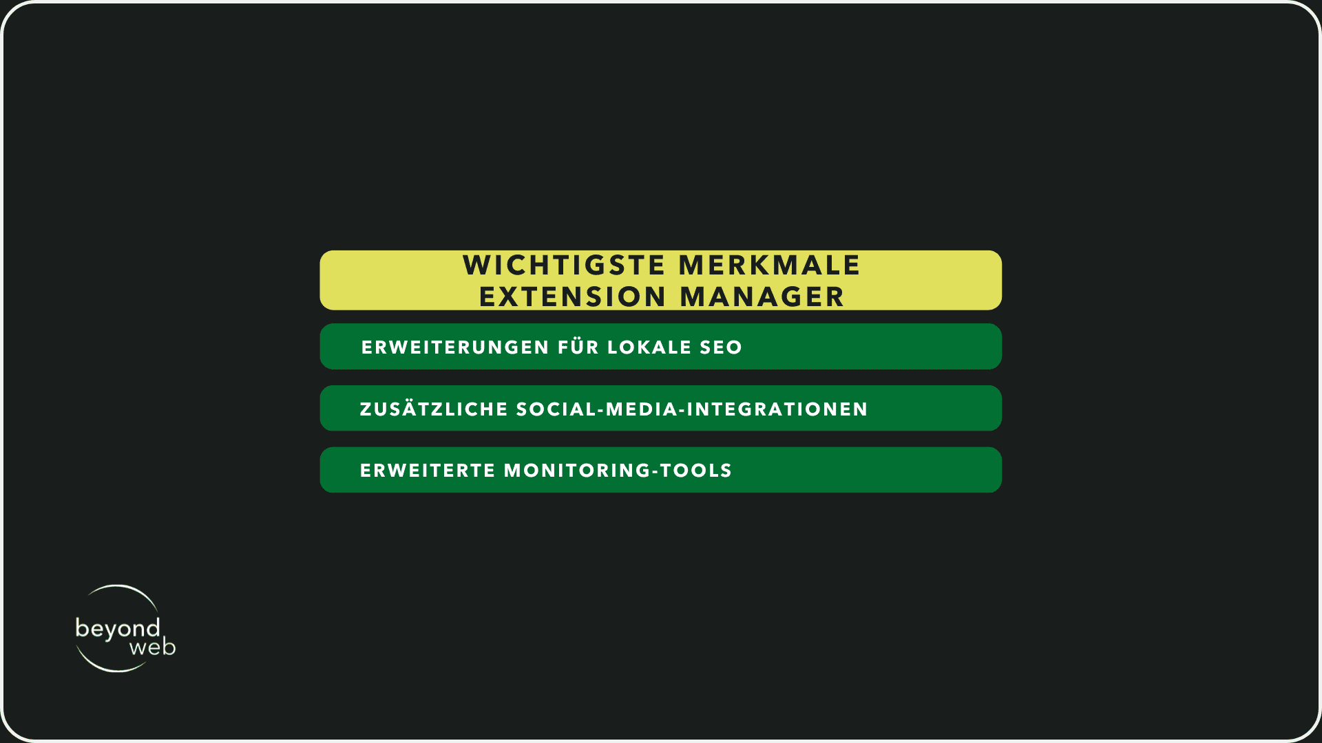 Wichtigste Merkmale The SEO Framework Extension Manager