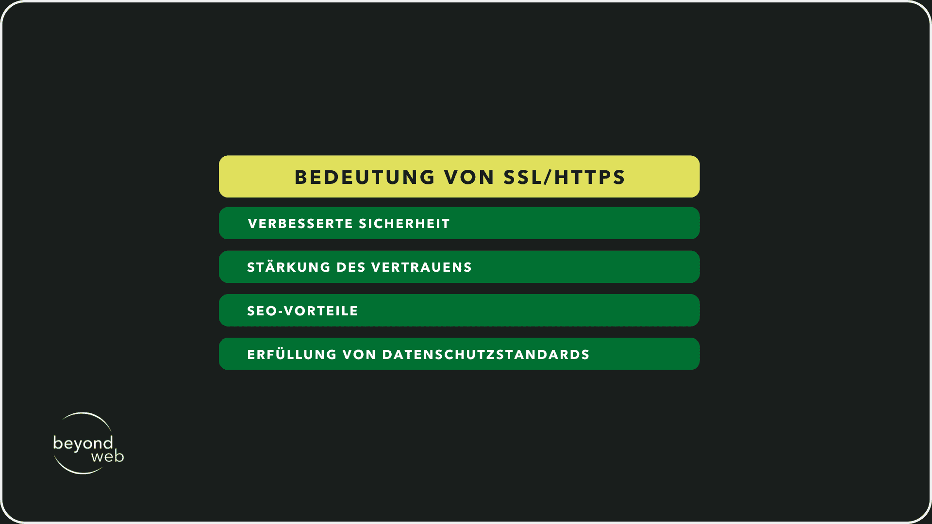 Tabelle zur Bedeutung von SSL/HTTPS