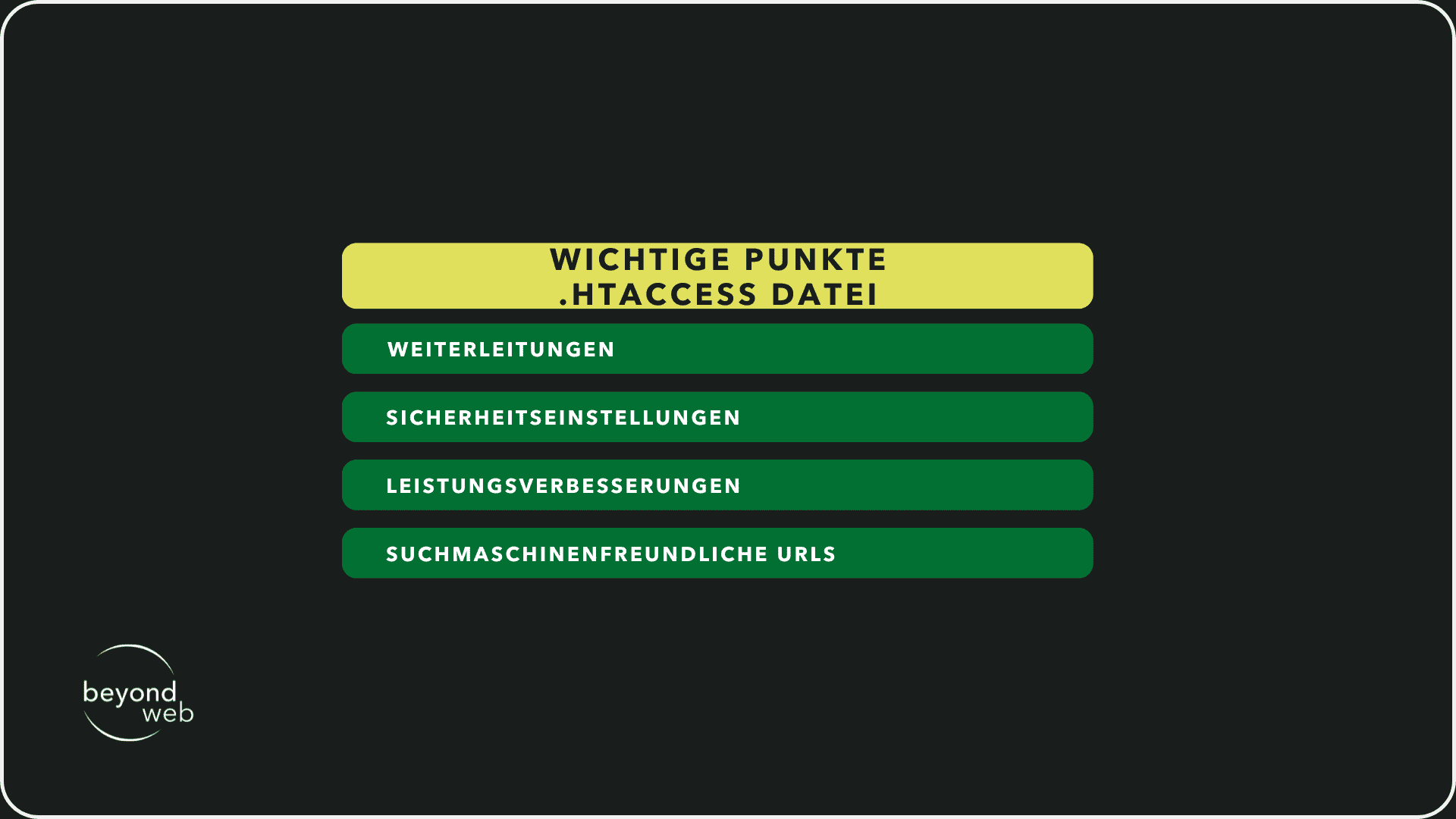Bereiche, in denen die .htaccess-Datei besonders nützlich sein kann