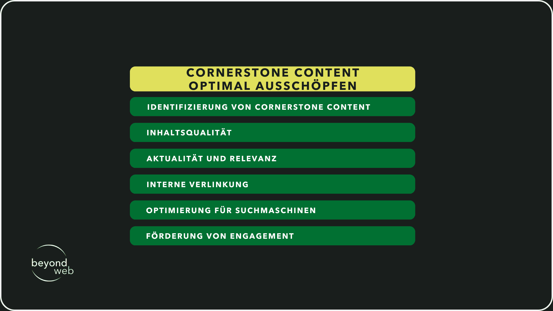 Tipps, wie man Cornerstone Content optimal ausschöpfen kann