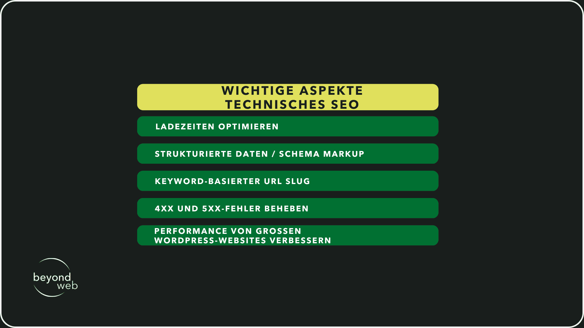 Wichtige Aspekte Technisches SEO WordPress