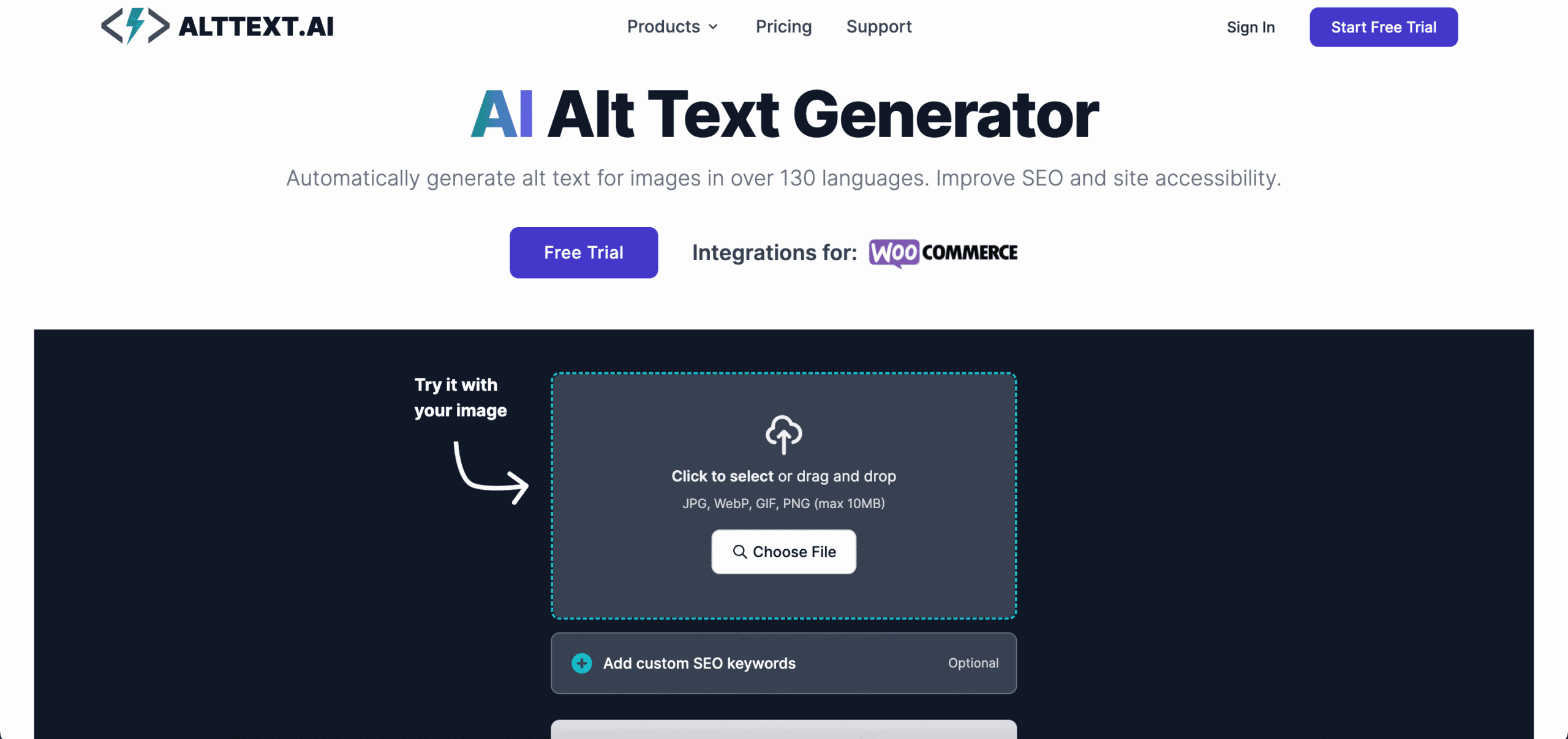 Screenshot der Plugin Website von AltText.ai