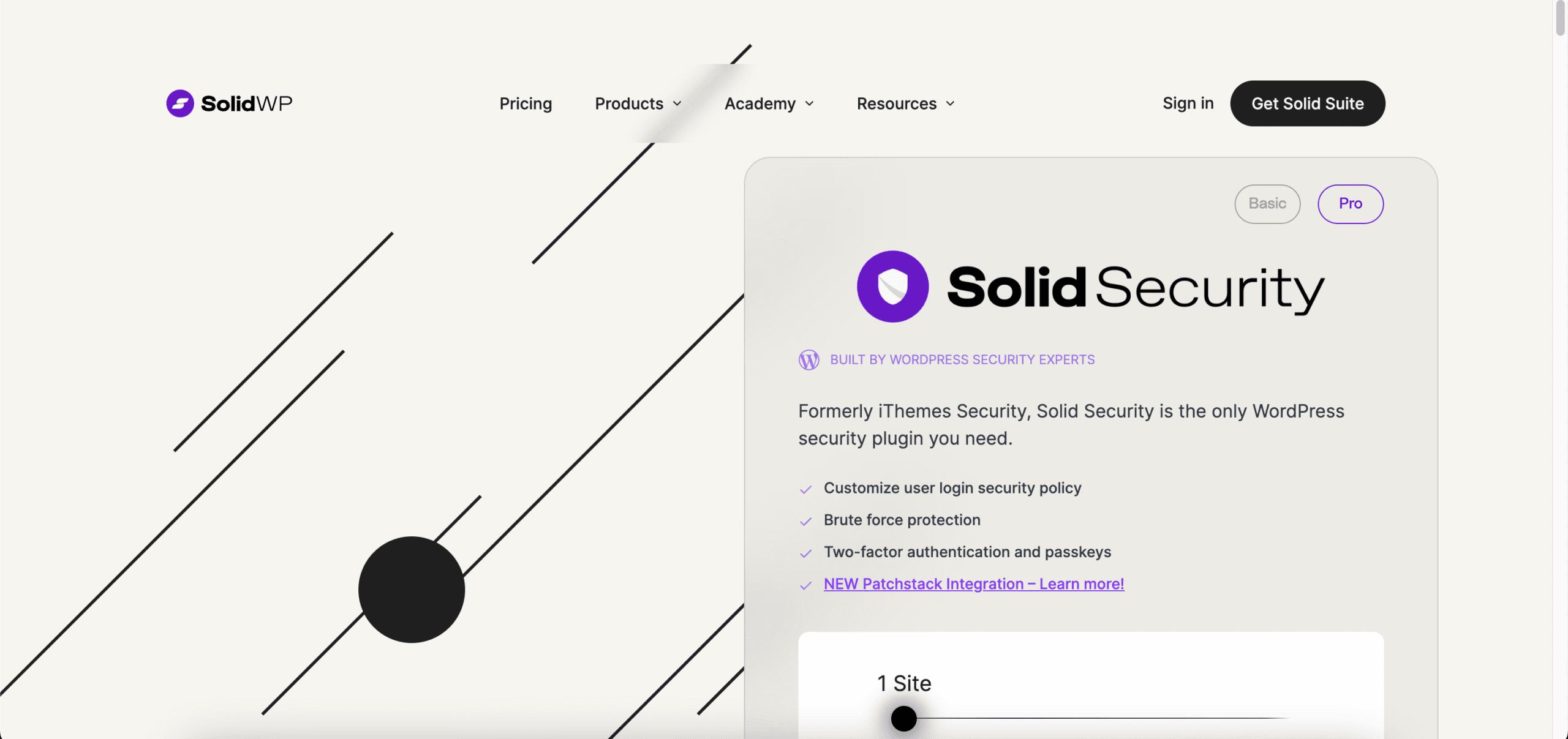 Screenshot der Plugin Website von Solid Security