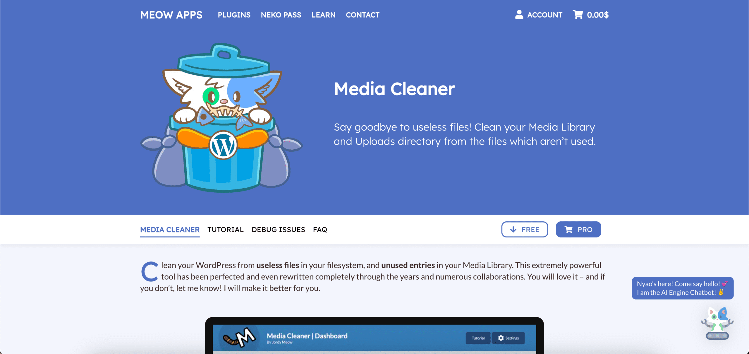 Screenshot der Plugin Website von 