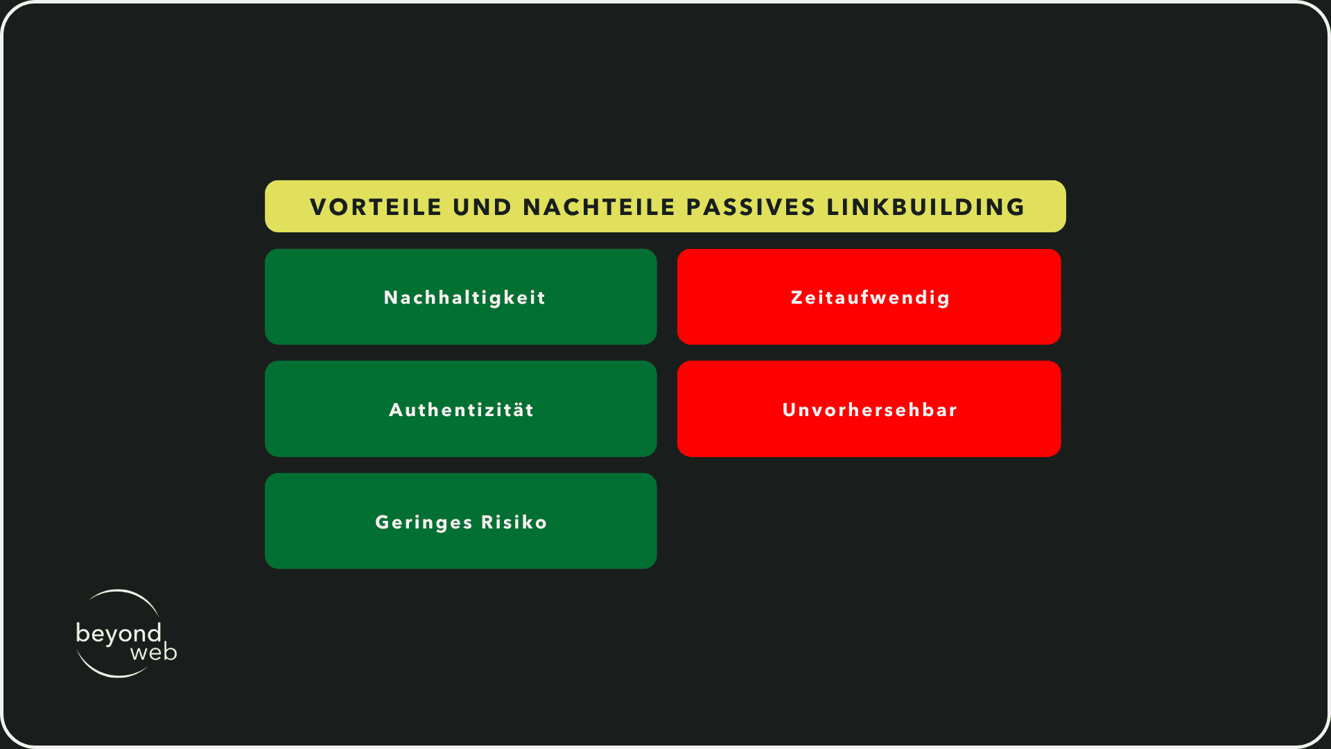 Vorteile und Nachteile passives Linkbuilding