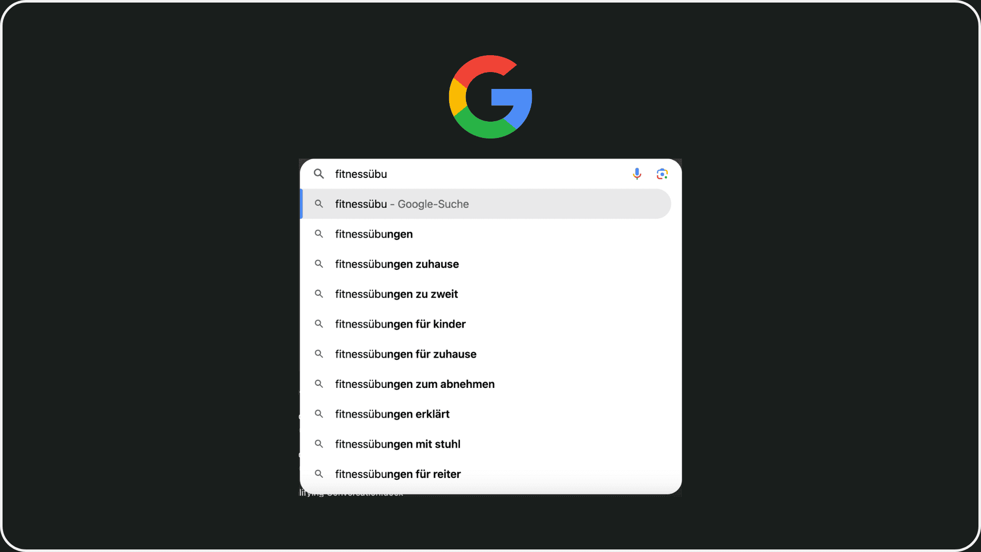 Bild von Google Autocomplete anhand eines Beispiels