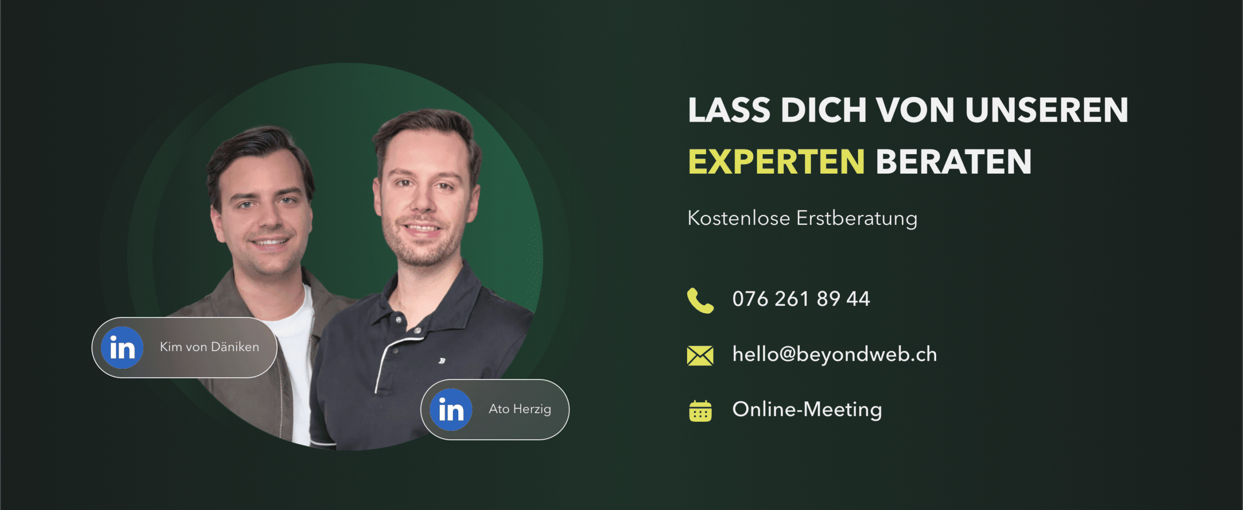 Kim von Däniken und Ato Herzig – Keyword-Recherche Experten von der Beyondweb GmbH