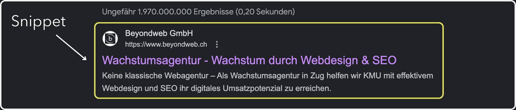 Beispiel für ein Snippet