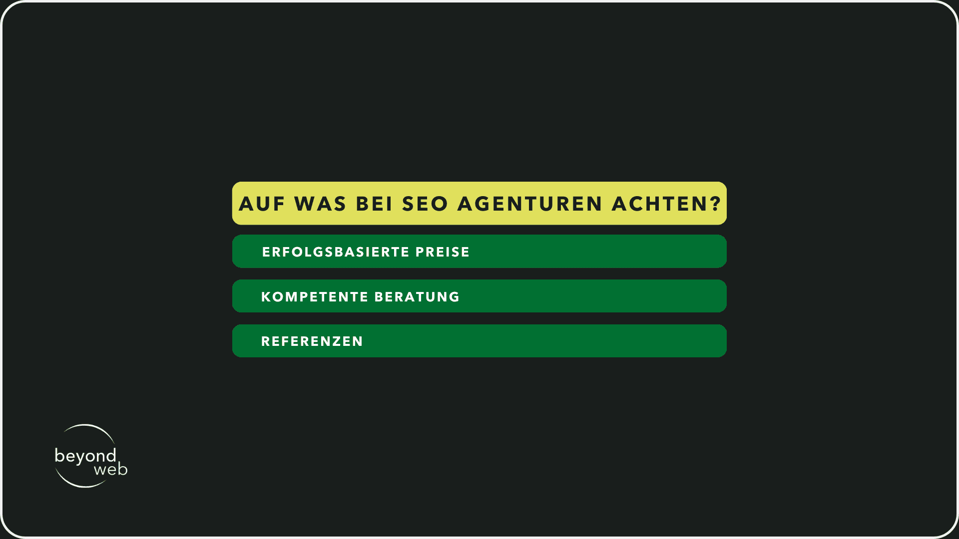 Übersicht, auf was man bei einer SEO Agentur achten muss