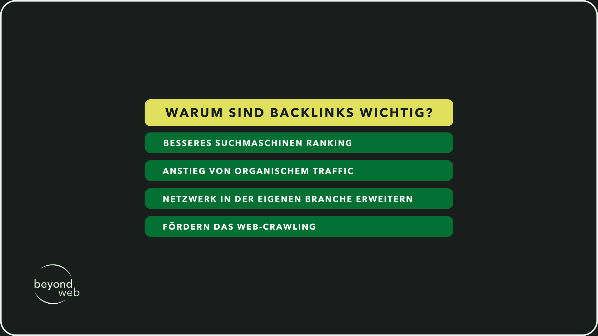 Tabelle die zeigt, warum Backlinks wichtig sind