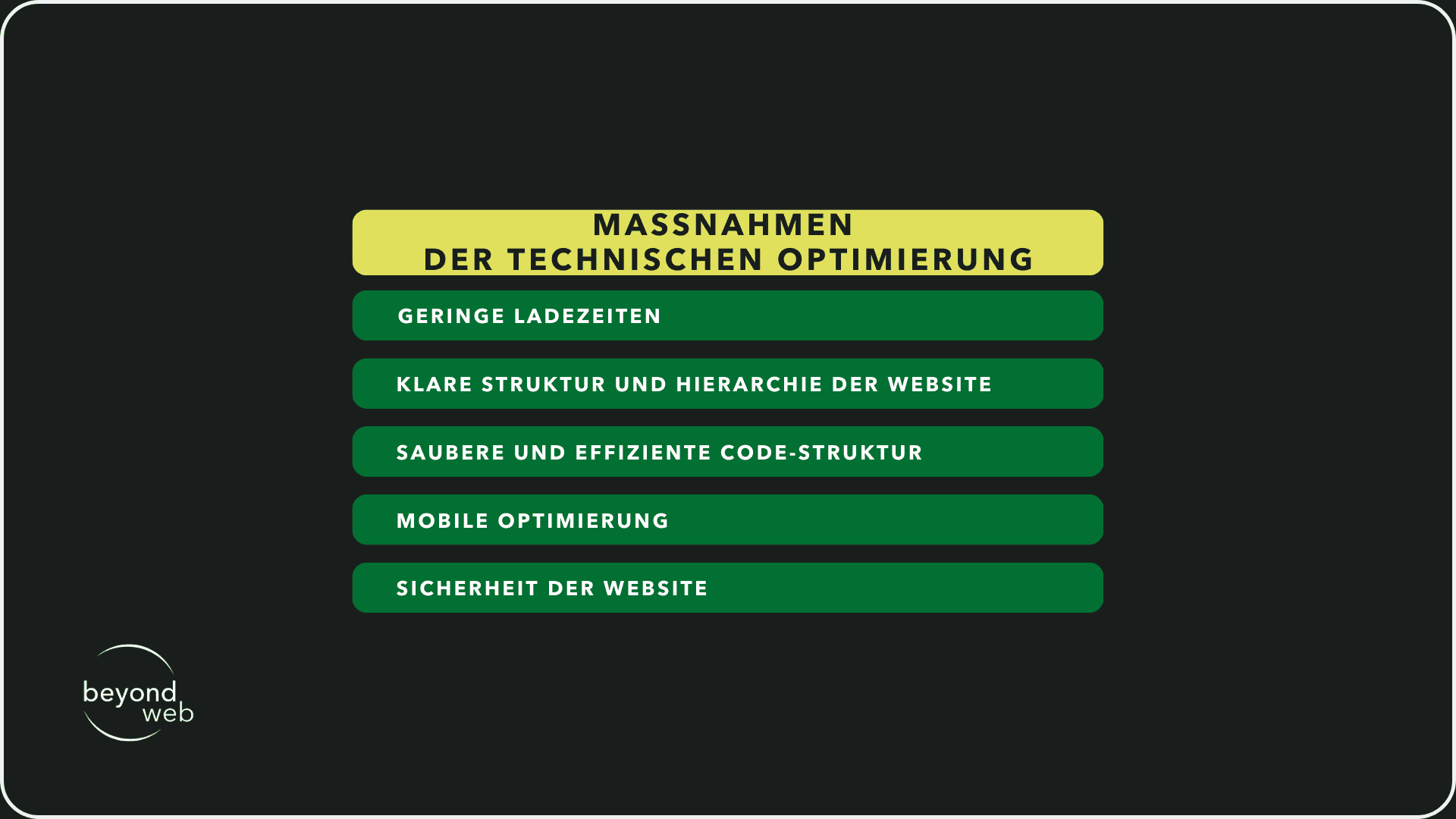 Massnahmen der technischen Optimierung