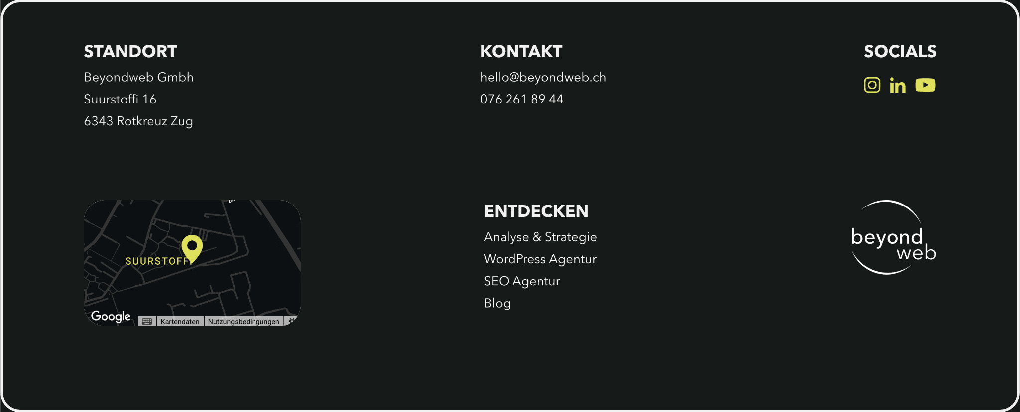 Beispiele für Links in einem Footer 