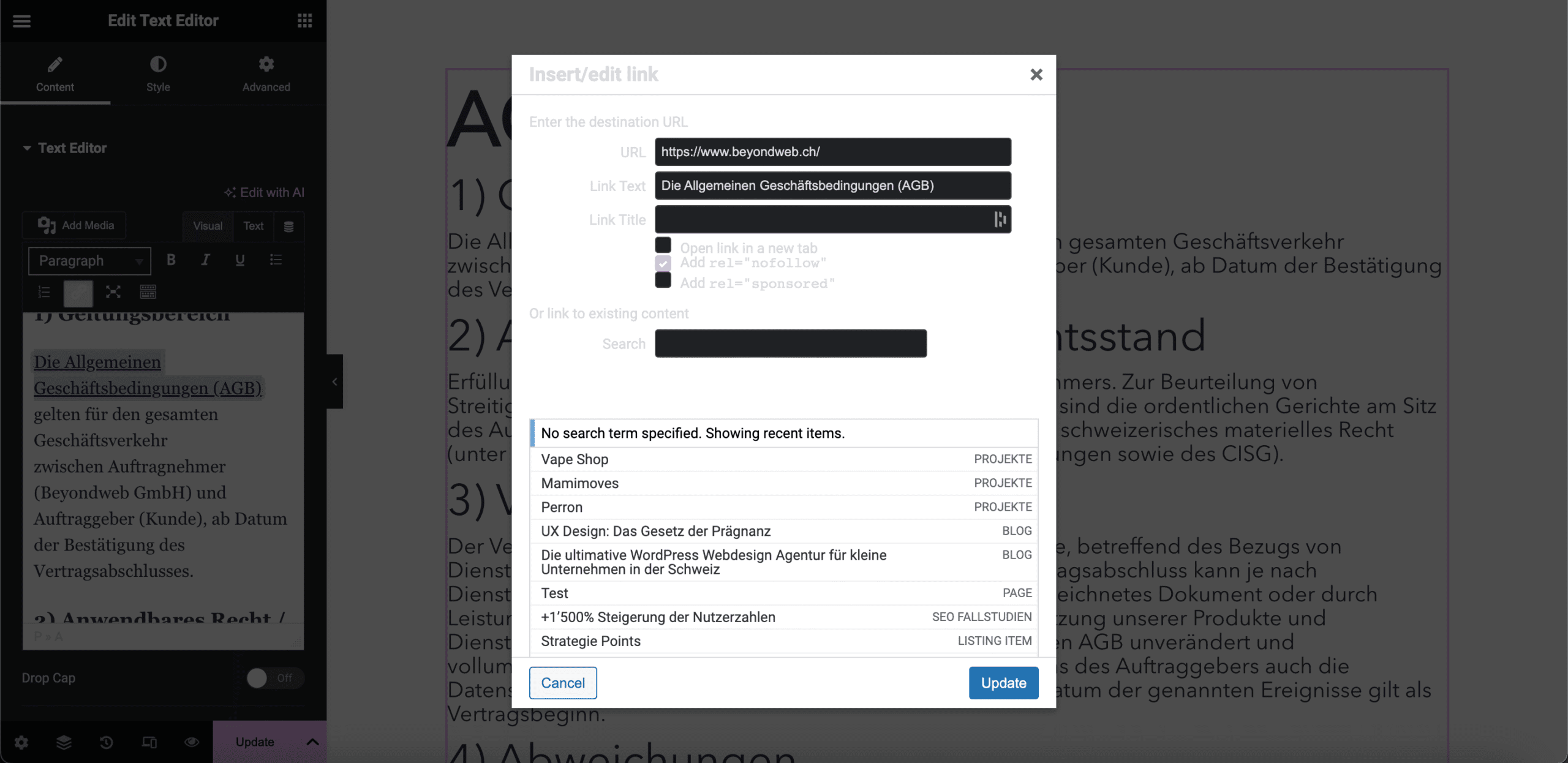 Anleitungsbild Nr. 3 um einen Backlink auf WordPress-Website zu platzieren 