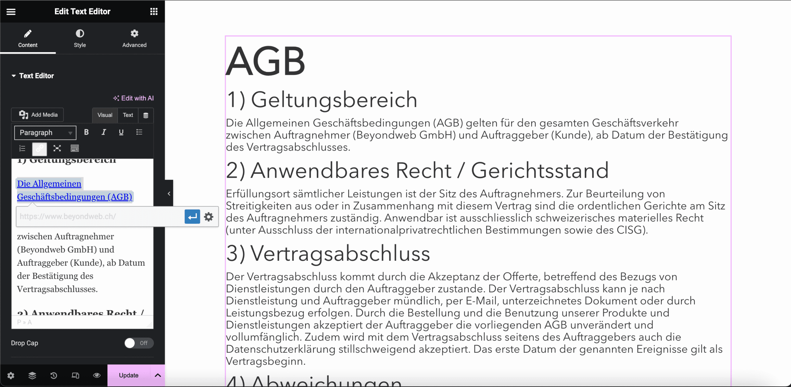 Anleitungsbild Nr. 2 um einen Backlink auf WordPress-Website zu platzieren 