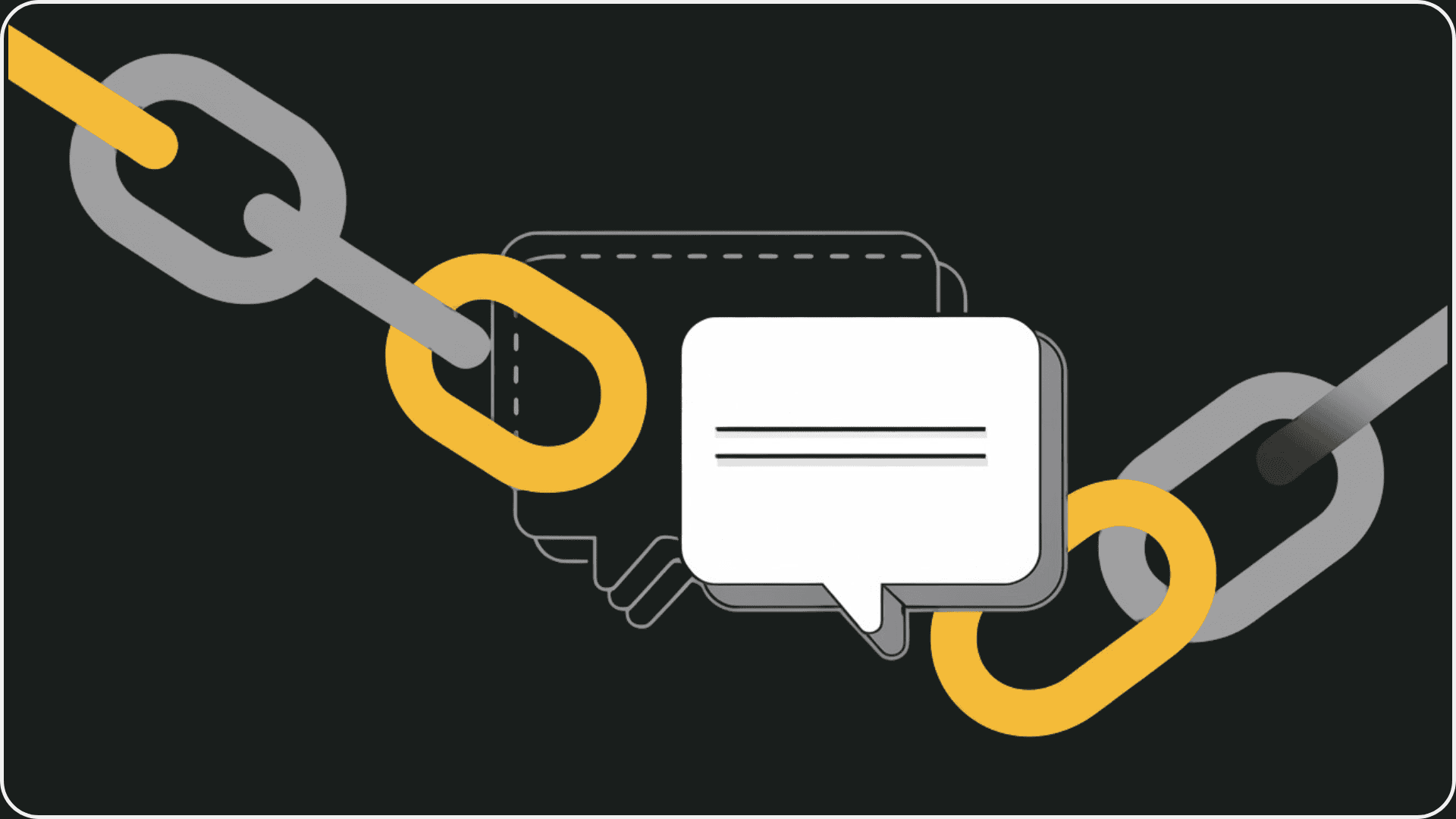 Graues und gelbes Backlink Symbol mit Text