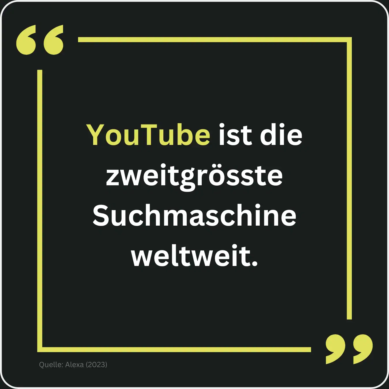 Zitat das besagt, das YouTube die zweitgrösste Suchmaschine ist