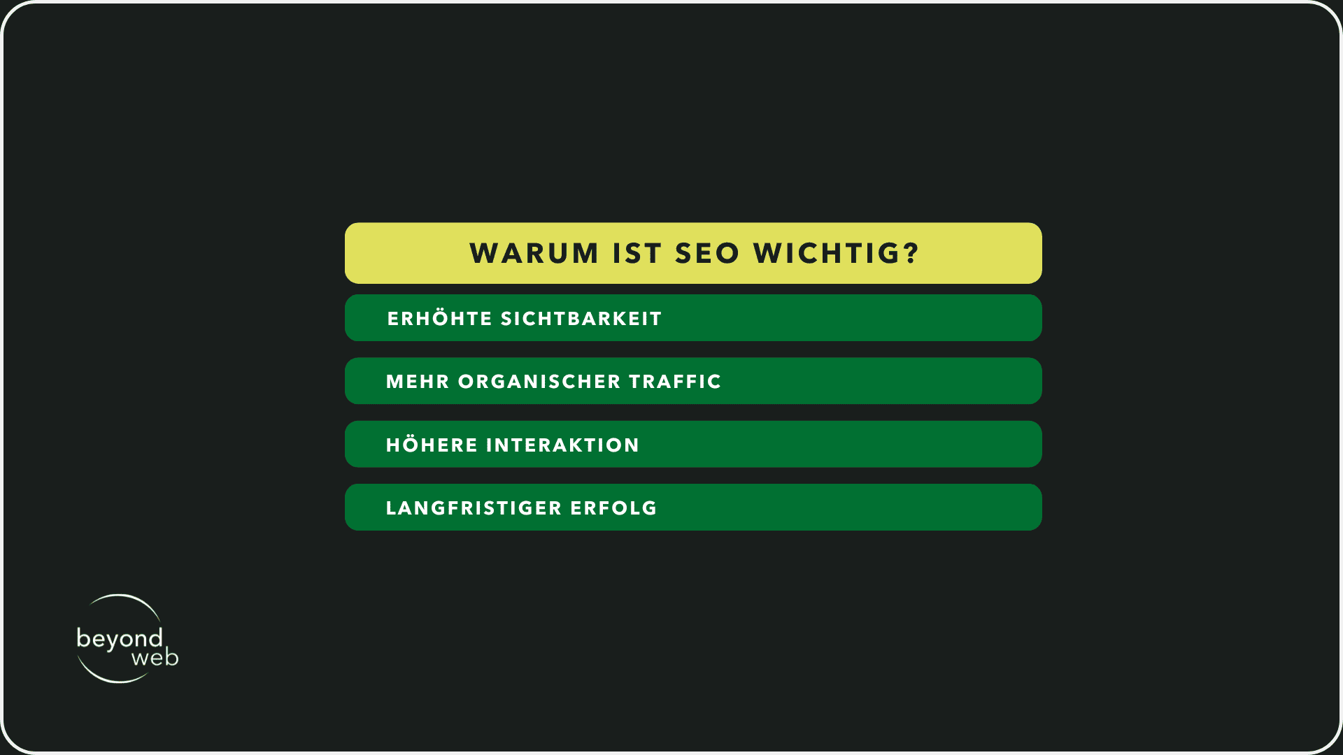 Tabelle, die zeigt, warum SEO wichtig ist