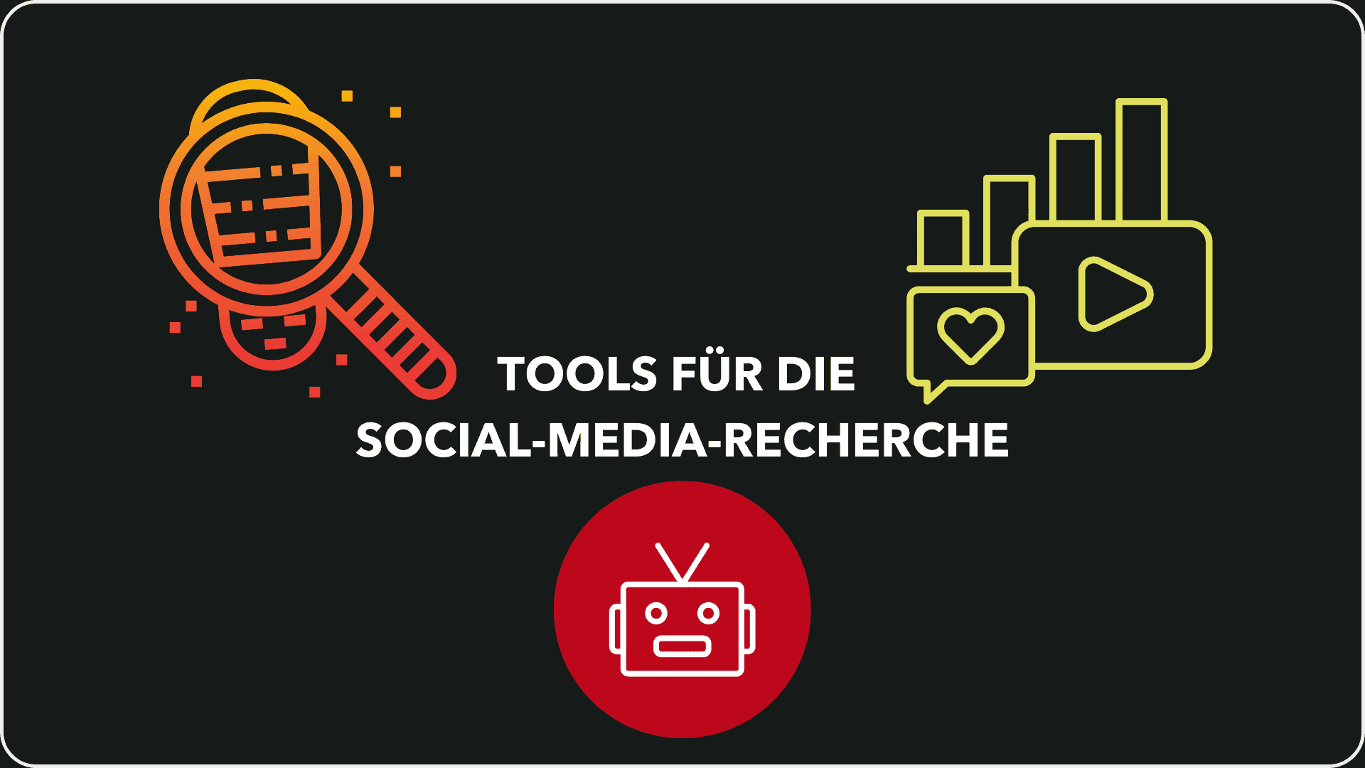 Grafik, die Social Searcher, YouTube Analytics und Reddit Scraper zeigt