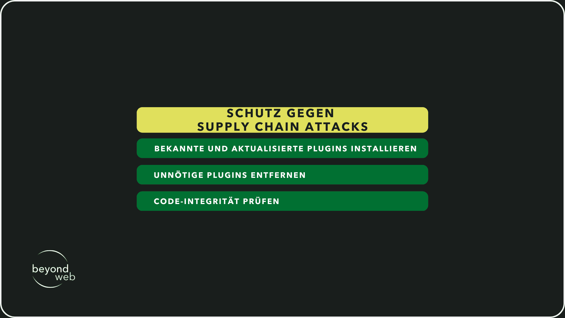 Tabelle, die zeigt, wie du dich vor Supply Chain Attacks schützen kannst