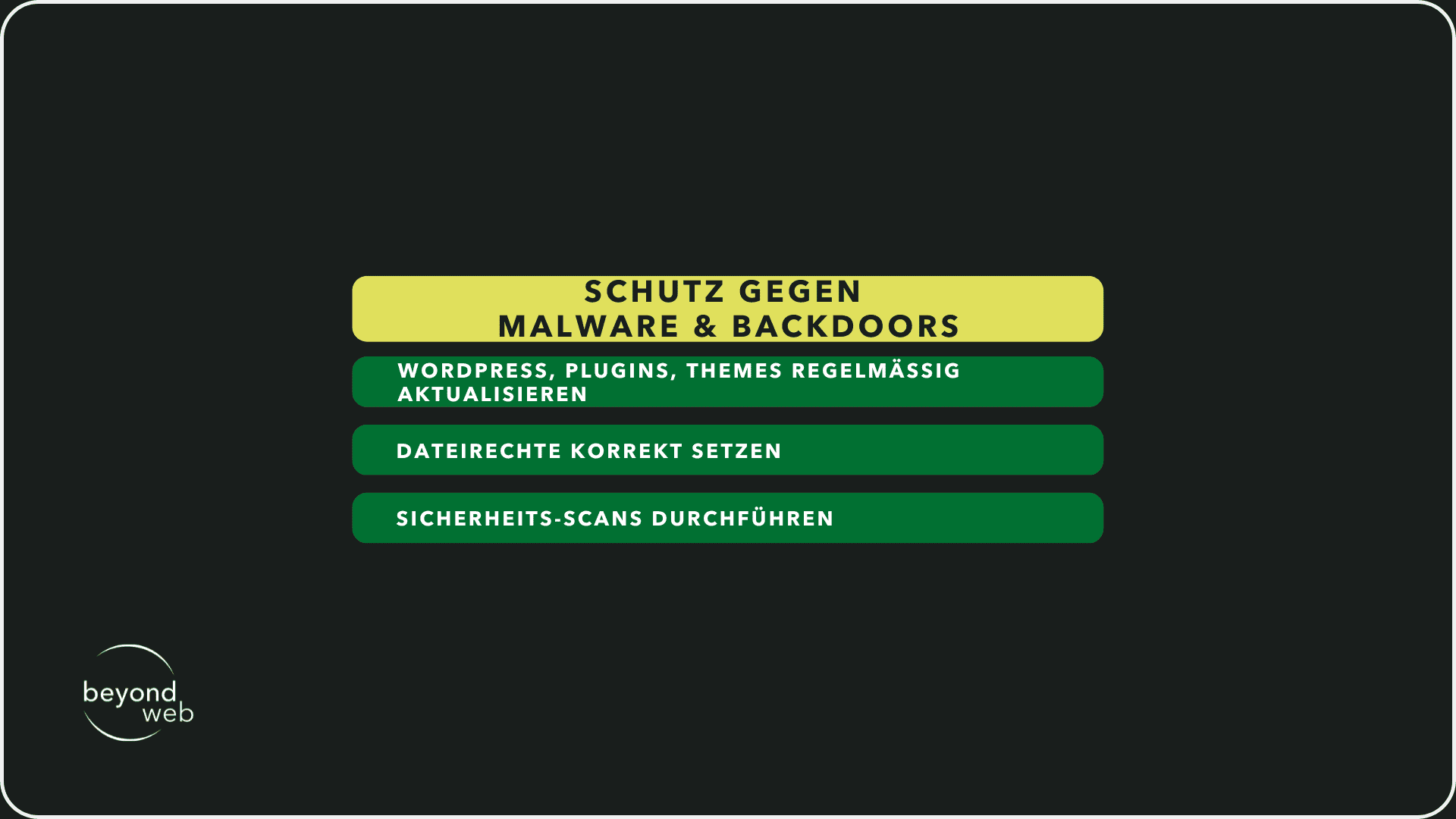 Tabelle, die zeigt, wie du dich vor Malware & Backdoors schützen kannst