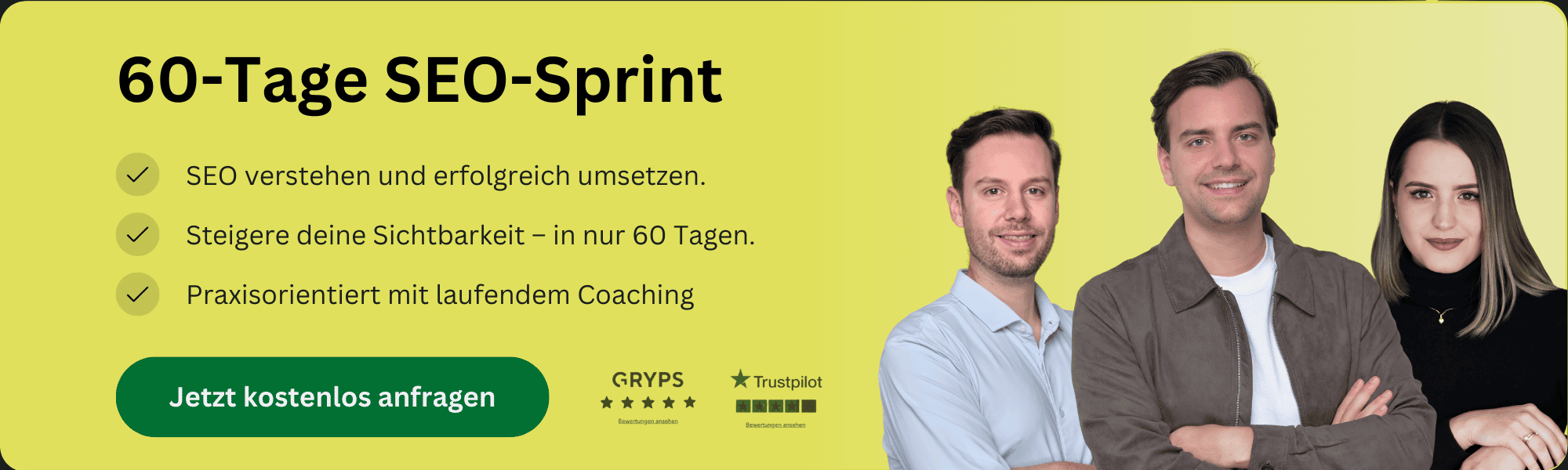 Banner mit einem Angebot für einen 60-Tge SEO Sprint