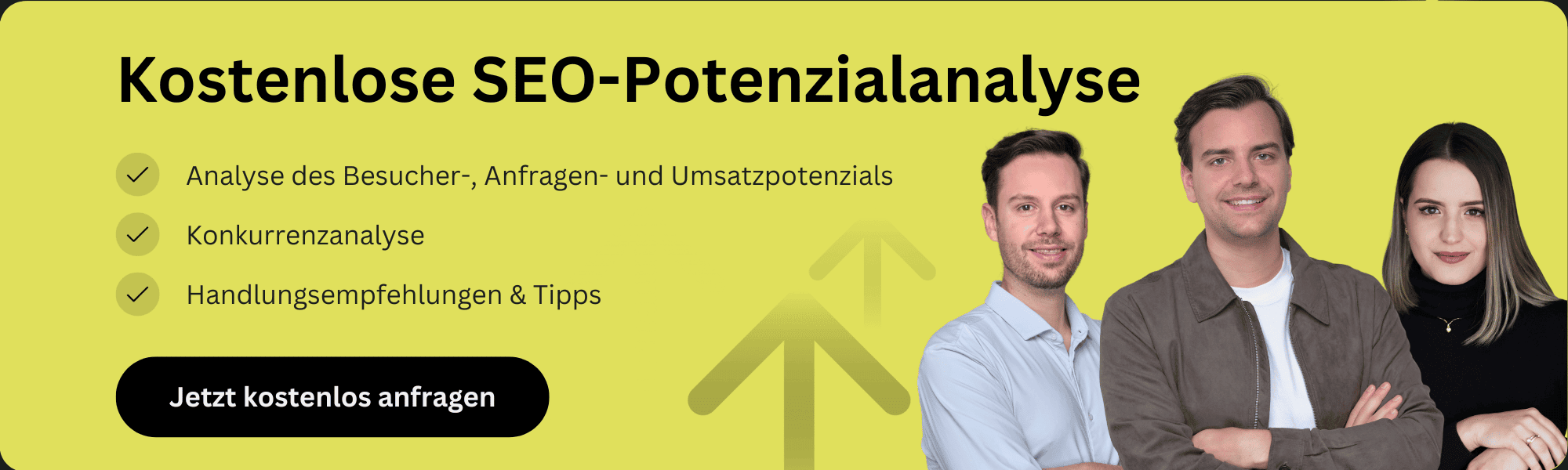 Banner mit einem Angebot für eine kostenlose SEO-Potenzialanalyse 