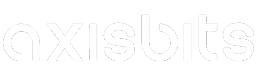 Weißes „axisbits“-Logo in Kleinbuchstaben auf schwarzem Hintergrund.
