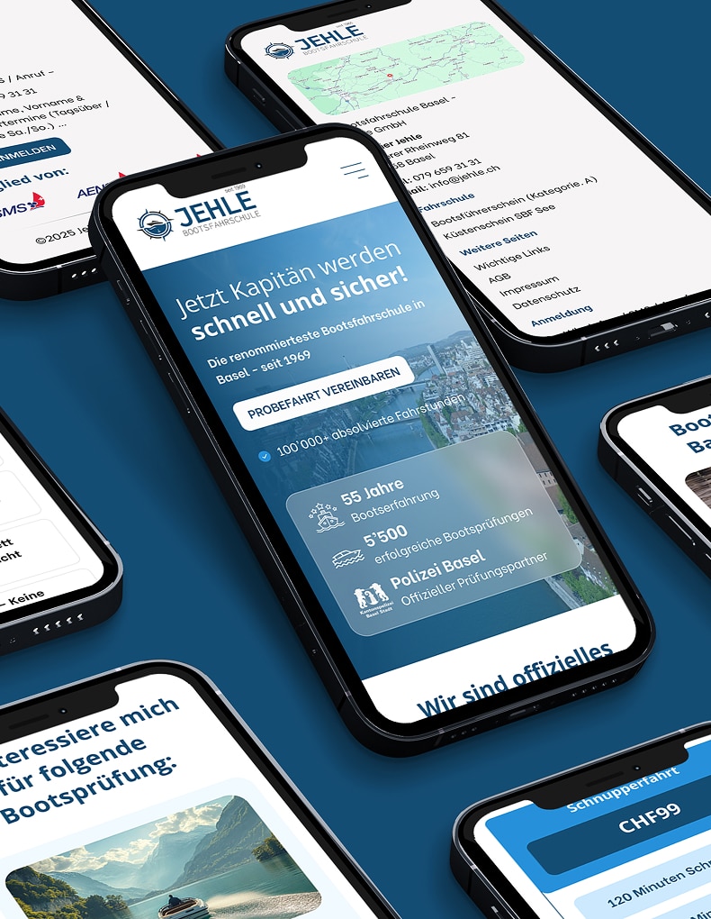 Bootsfahrschule Beispiel für neuen Webauftritt in Basel