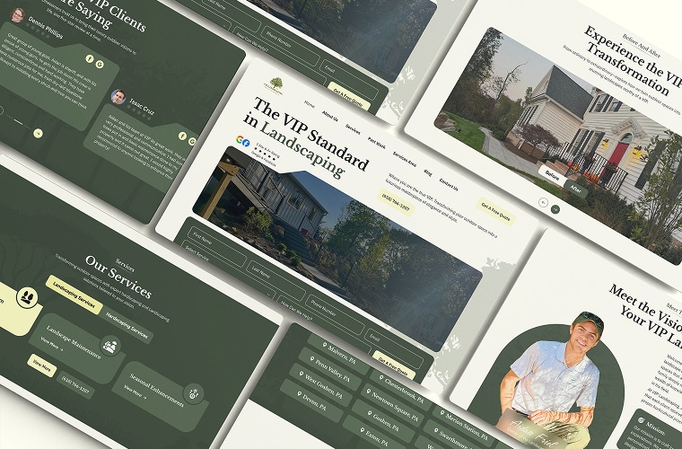 Landschaftsgartenbau Website-Relaunch Beispiel Desktop Version