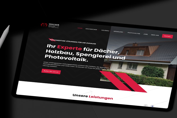 Dachdecker FIrma in der Schweiz Website Relaunch