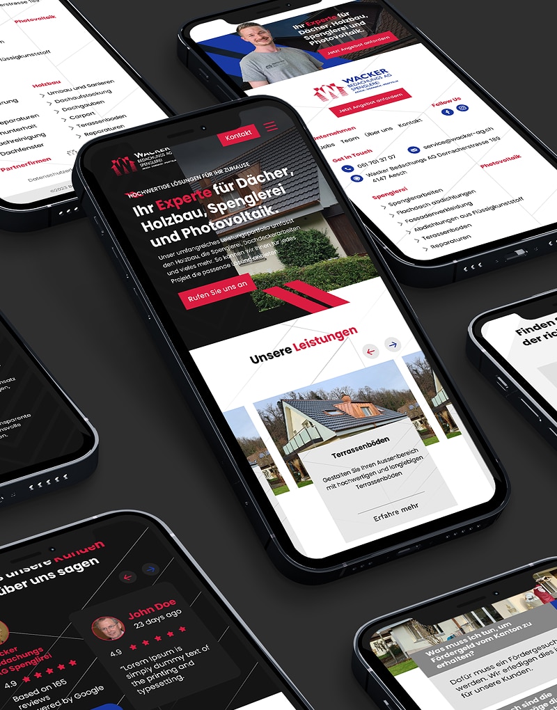 Dachdecker Basel Beispiel Website Relaunch Mobile Ansicht