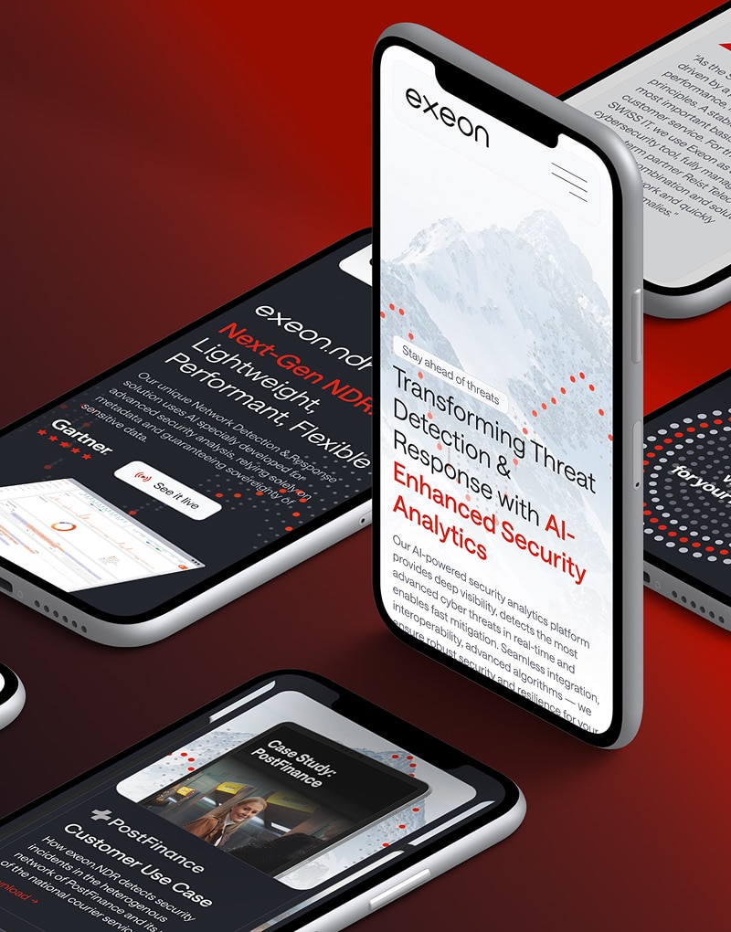 Website Beispiel für ein Unternehmen für Cybersecurity Mobile Ansicht